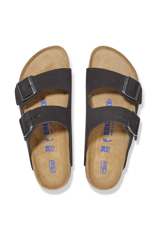 Birkenstock klapki nubukowe Arizona SFB 1019035 czarny