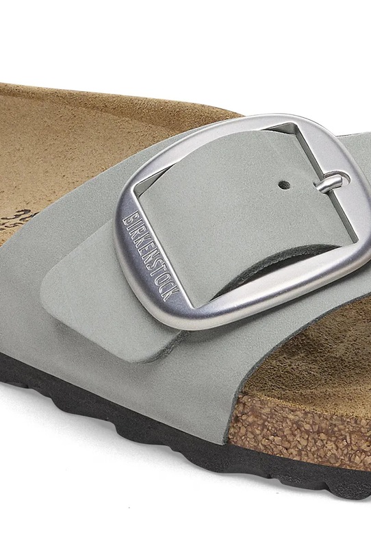 Obuwie Birkenstock klapki nubukowe Madrid Big Buckle 1029292 niebieski