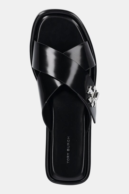 Kožené pantofle Tory Burch T Lock Cross Band Slide černá 170611.006