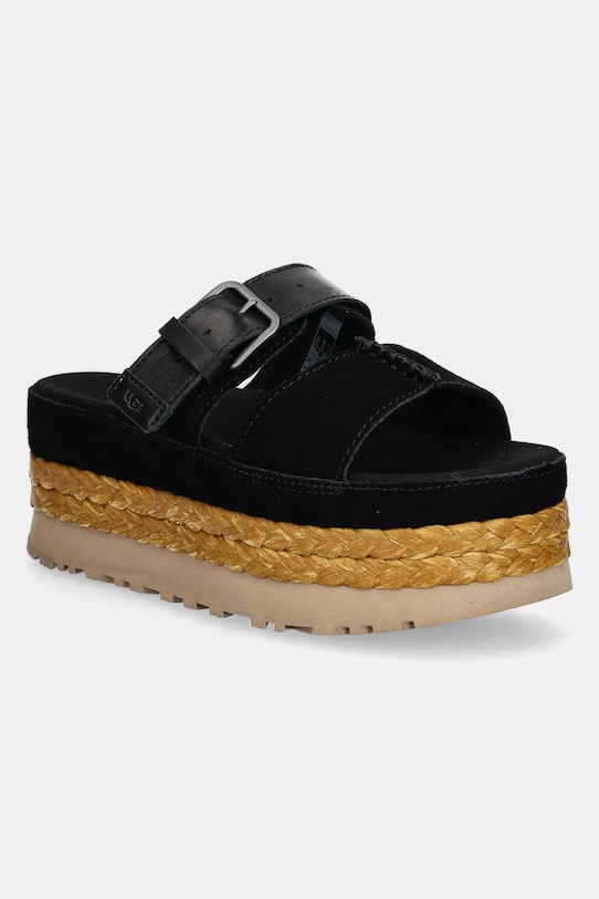 Semišové šľapky UGG Aubrey Slide semišová koža čierna 1167451.BLK