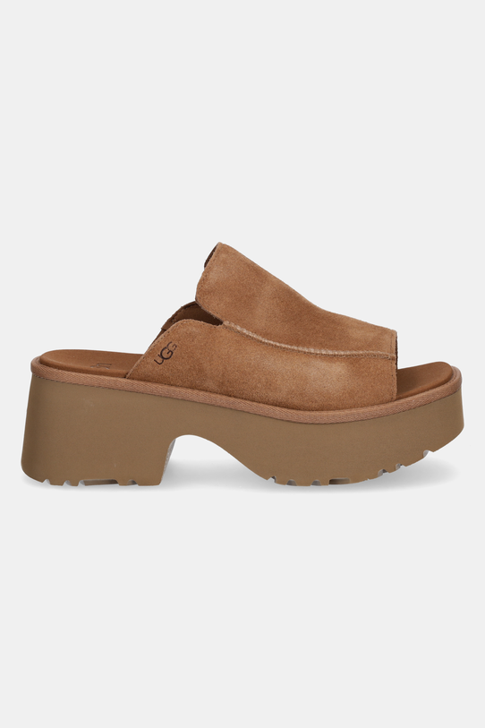 UGG klapki zamszowe New Heights Slide 1167476.CHE brązowy SS25