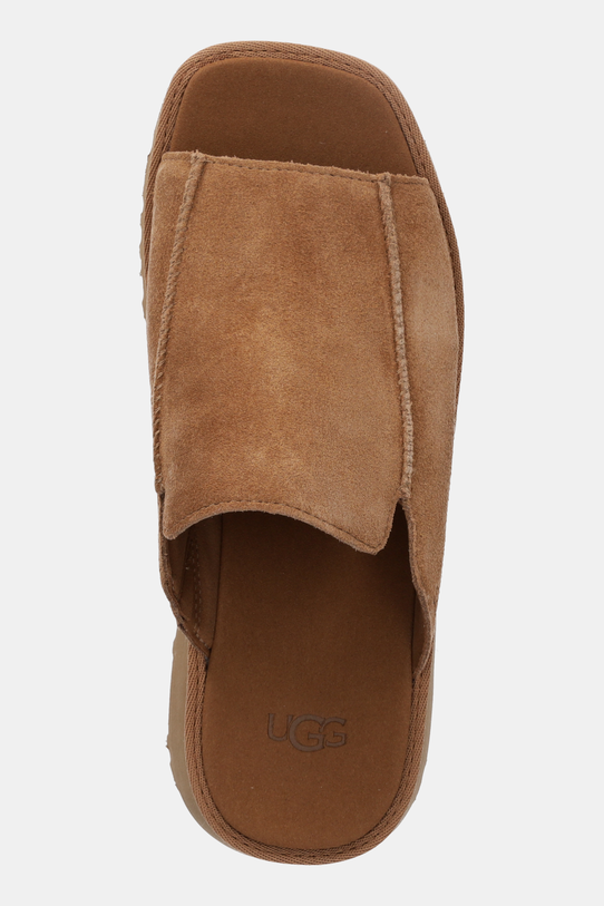 Semišové šľapky UGG New Heights Slide hnedá 1167476.CHE