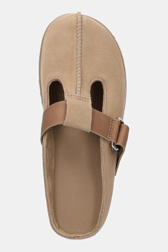 UGG klapki zamszowe Goldenstar Hi Clog beżowy 1167550.SAN