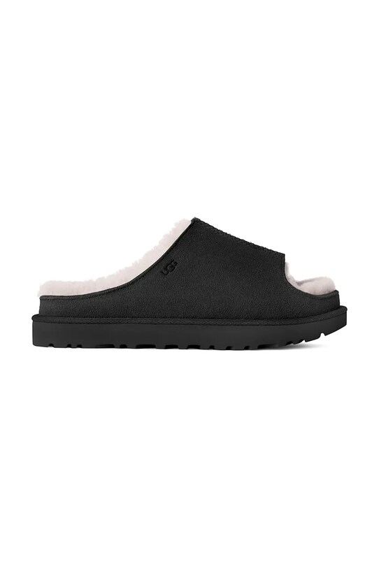 Замшеві шльопанці UGG Greenport Slide платформа чорний 1167610.BLK