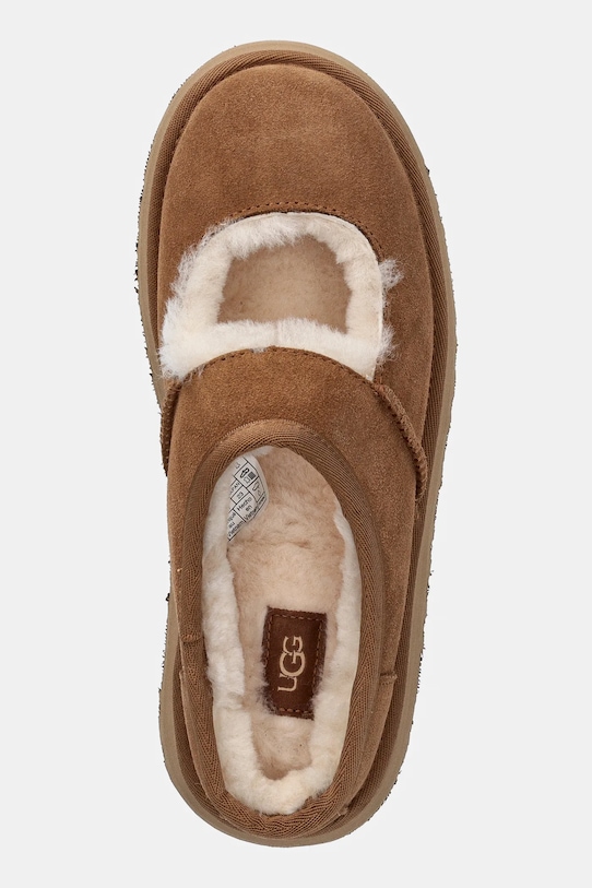 Велурени чехли UGG Bea Mary Jane кафяв 1167612.CHE