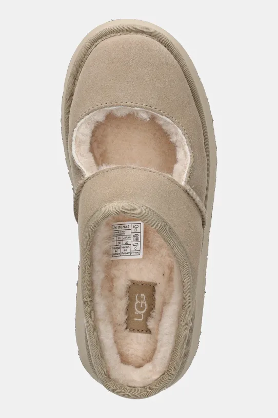 UGG kapcie zamszowe Bea Mary Jane beżowy 1167612.MDSD