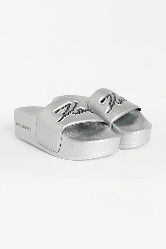 Παντόφλες Karl Lagerfeld KONDO MAXI KL80872.VSL ασημί SS25