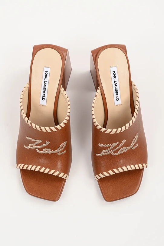 Кожаные шлепанцы Karl Lagerfeld ASTRA NOVA коричневый KL33172.022