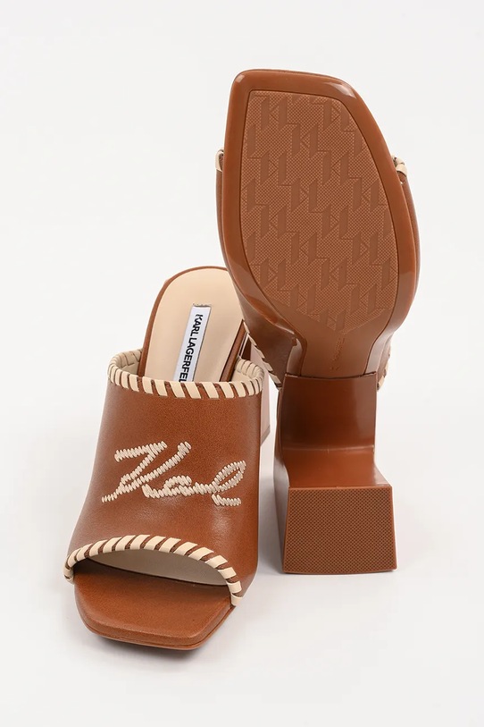 Кожаные шлепанцы Karl Lagerfeld ASTRA NOVA KL33172.022 коричневый