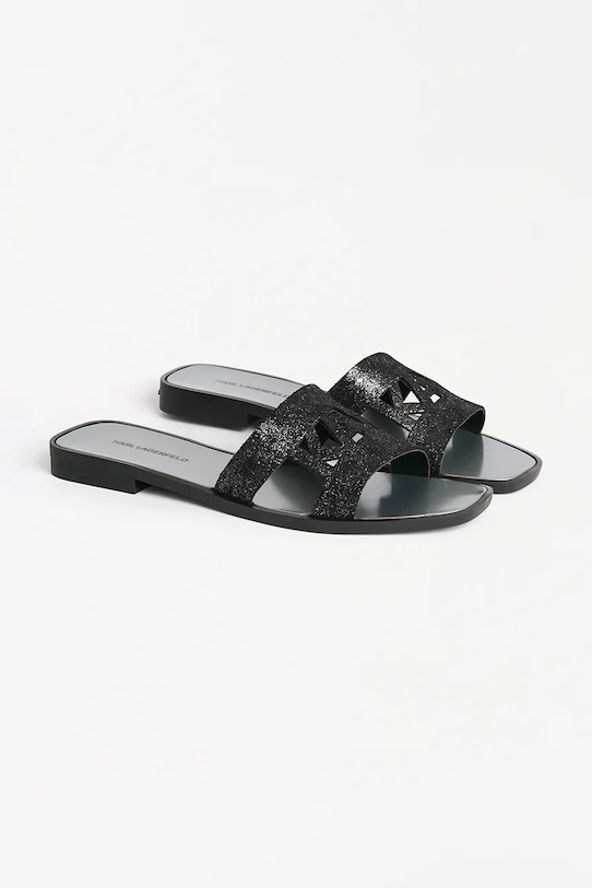 Karl Lagerfeld papuci din piele SKOOT II KL80402.5S0 negru SS25