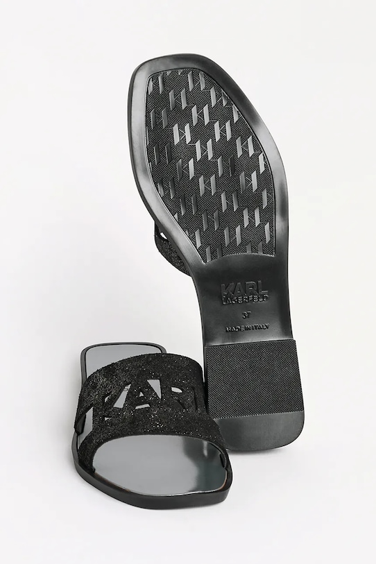 Karl Lagerfeld papuci din piele SKOOT II KL80402.5S0 negru