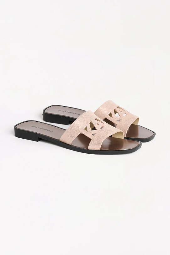 Semišové šľapky Karl Lagerfeld SKOOT II KL80402.5SP ružová SS25