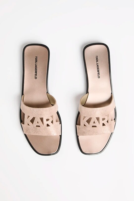 Semišové šľapky Karl Lagerfeld SKOOT II ružová KL80402.5SP