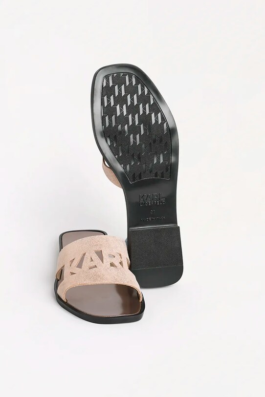 Semišové šľapky Karl Lagerfeld SKOOT II KL80402.5SP ružová