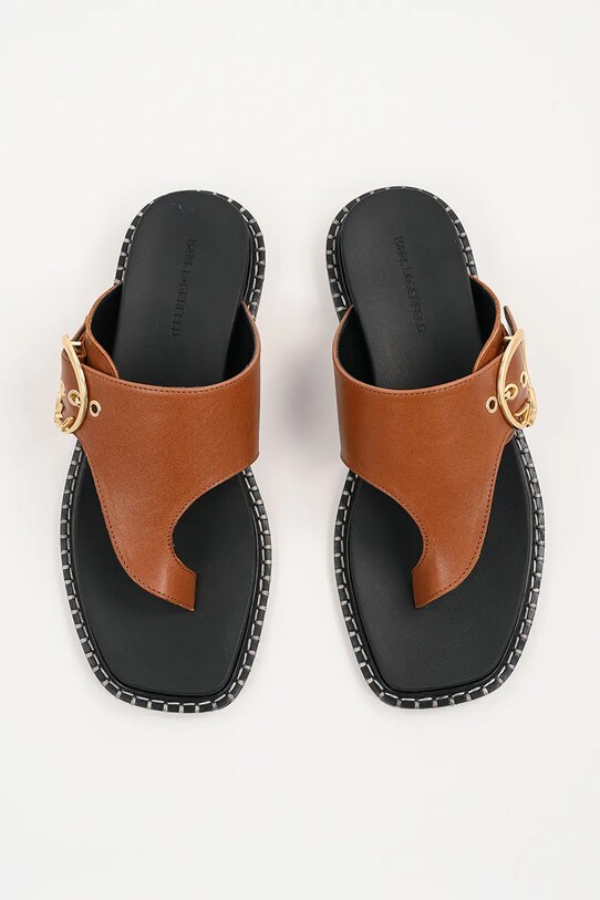 Кожени джапанки Karl Lagerfeld KLEO кафяв KL81325.020