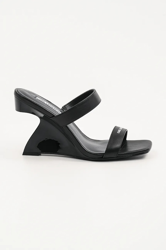 Karl Lagerfeld papuci de piele WAVERLY coturn negru KL34611.000