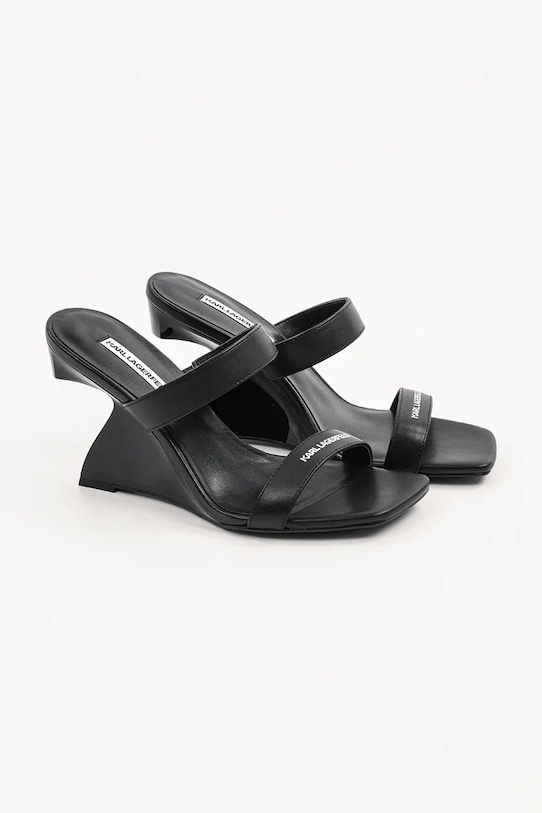 Karl Lagerfeld klapki skórzane WAVERLY KL34611.000 czarny SS25
