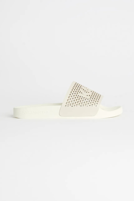 Kožené pantofle Karl Lagerfeld KONDO 2.0 přírodní kůže bílá KL80915.0T1