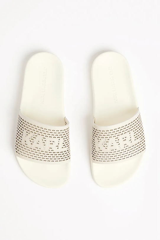 Kožené pantofle Karl Lagerfeld KONDO 2.0 bílá KL80915.0T1