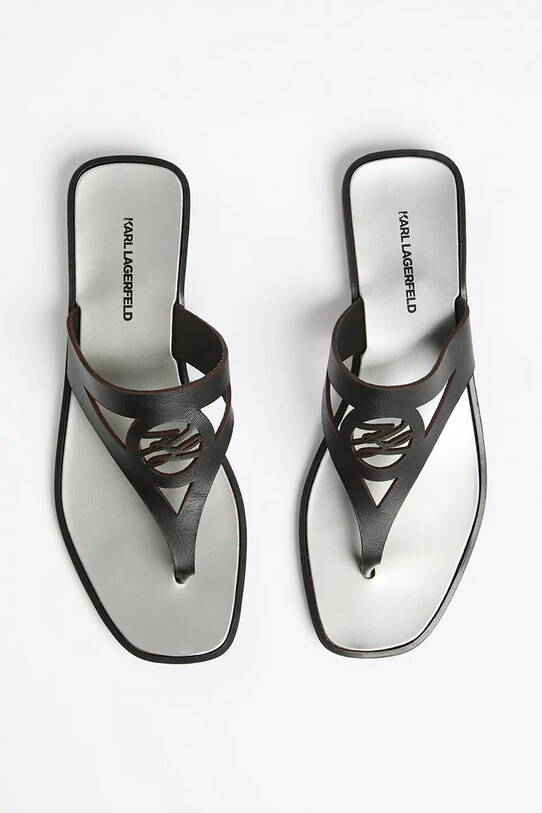 Karl Lagerfeld japonki skórzane SKOOT II czarny KL80407.000