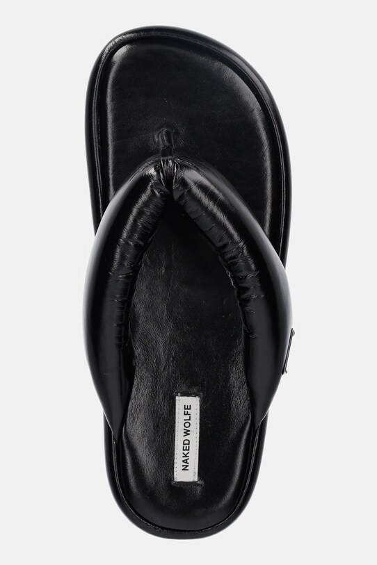 Naked Wolfe slapi de piele Hilary negru Hilary.Black.Leather