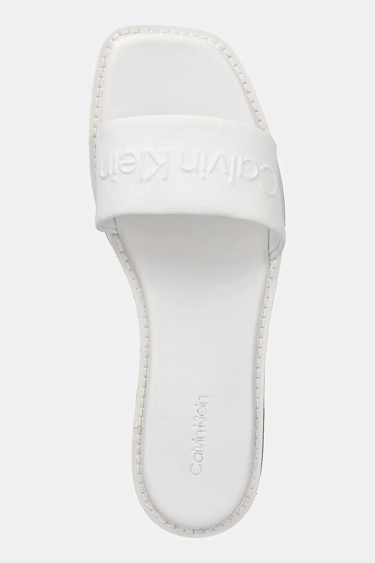 Calvin Klein papuci FLAT SLIDE - HE alb HW0HW02378