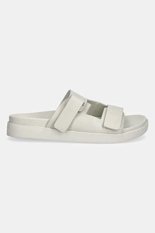 Взуття Шкіряні шльопанці Calvin Klein FLAT ADJ SLIDE EYELET HW0HW02489 бежевий