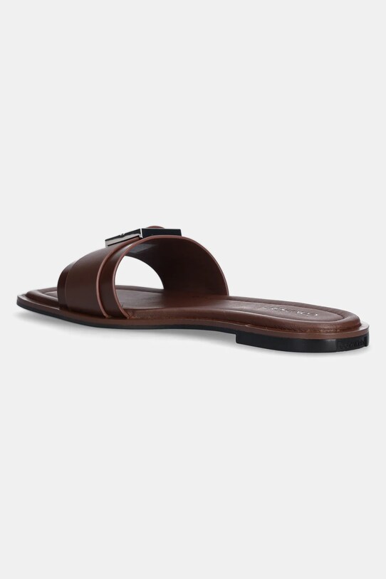 Взуття Шкіряні шльопанці Calvin Klein FLAT SLIDE W/BUCKLE - LTH HW0HW02490 коричневий