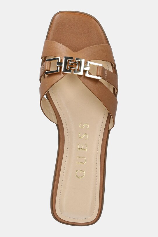 Kožne natikače Guess REALLA smeđa FLJRLL.LEA19.TAN