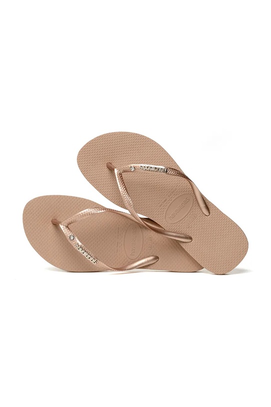 Havaianas japonki SLIM METAL LOGO AND CRYSTAL 4129769.3581 beżowy
