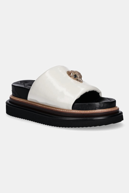 Kurt Geiger London klapki skórzane Orson Puff 5-8 cm beżowy 4354241309.BONE