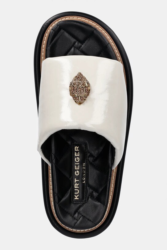 Kurt Geiger London klapki skórzane Orson Puff beżowy 4354241309.BONE