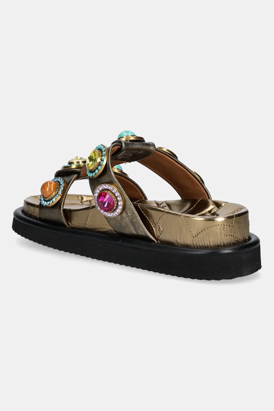 Взуття Шкіряні шльопанці Kurt Geiger London Orson Crystal Sandal 9107168109.BRONZECOM золотий