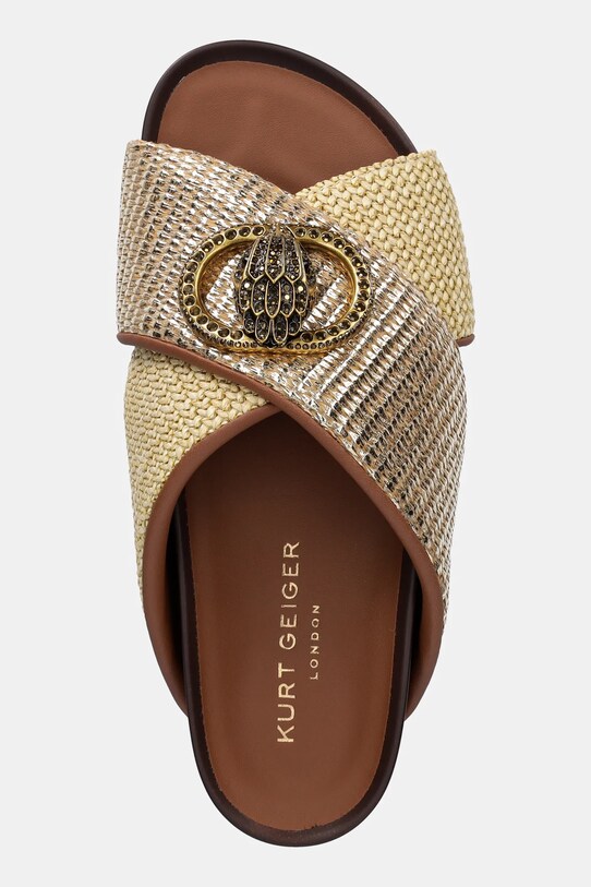 Kurt Geiger London papuci Chelsea Cross Strap aur 3973166189.GOLDCOMB