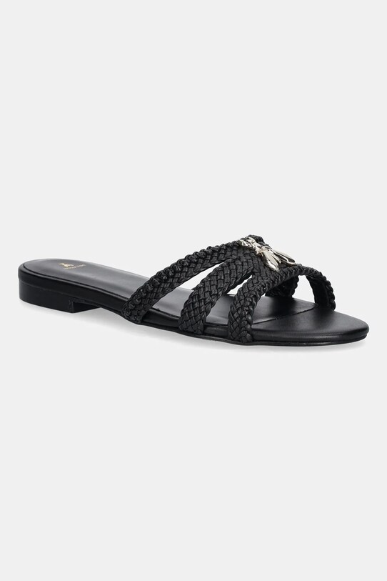 Patrizia Pepe șlapi de piele piele negru 2X0094.L109.K103