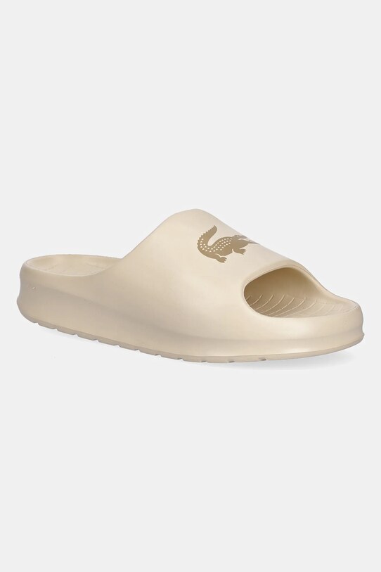 Παντόφλες Lacoste SERVE SLIDE 2.0 ίσια πλατφόρμα μπεζ 49CFA0025