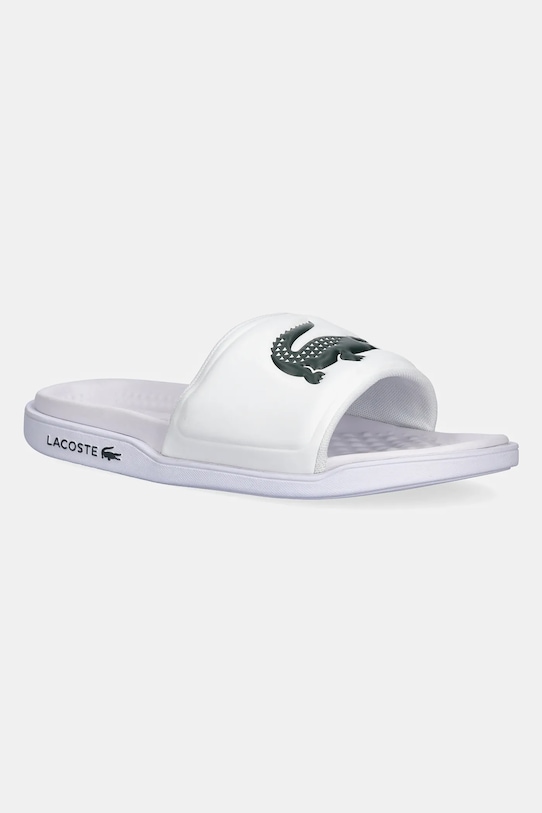 Lacoste klapki SERVE SLIDE DUAL imitacja skóry licowej biały 49CFA0041