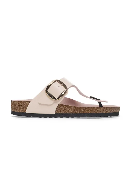 Birkenstock slapi de piele Gizeh Big Buckle piele roz 1029484