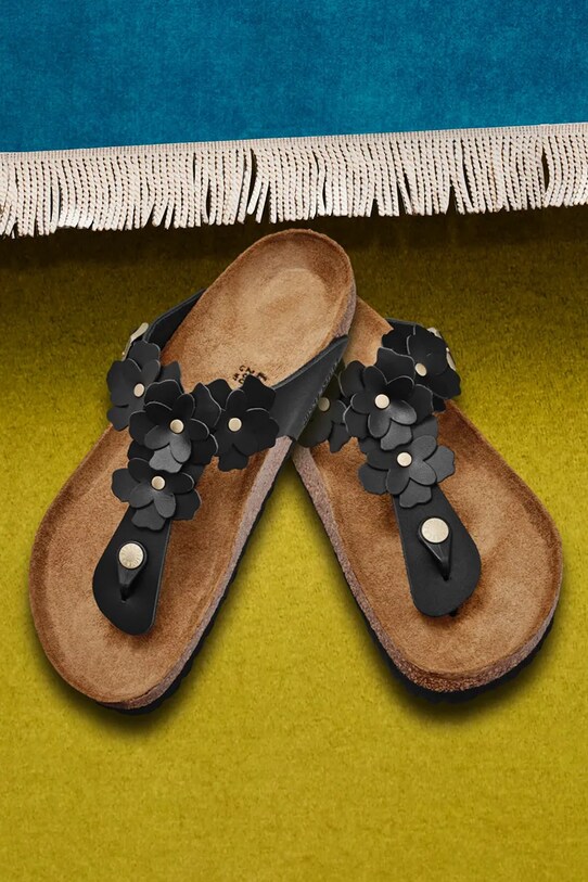 Kožené žabky Birkenstock Gizeh Flowers 1026719