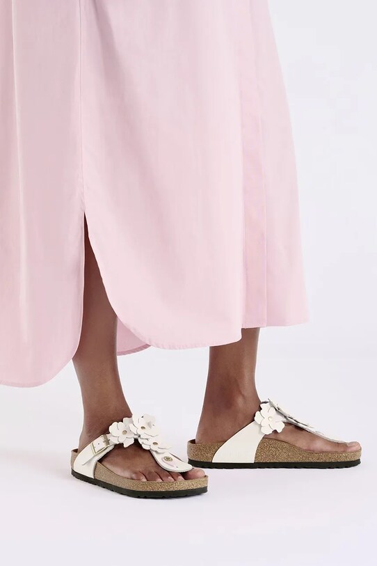 Birkenstock japonki skórzane Gizeh Flowers 1029304