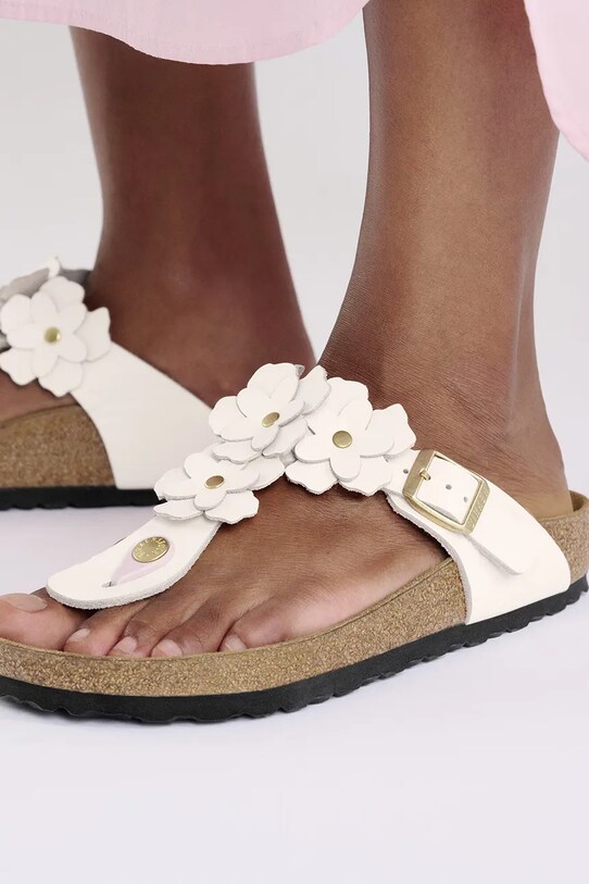 Birkenstock japonki skórzane Gizeh Flowers 1029304