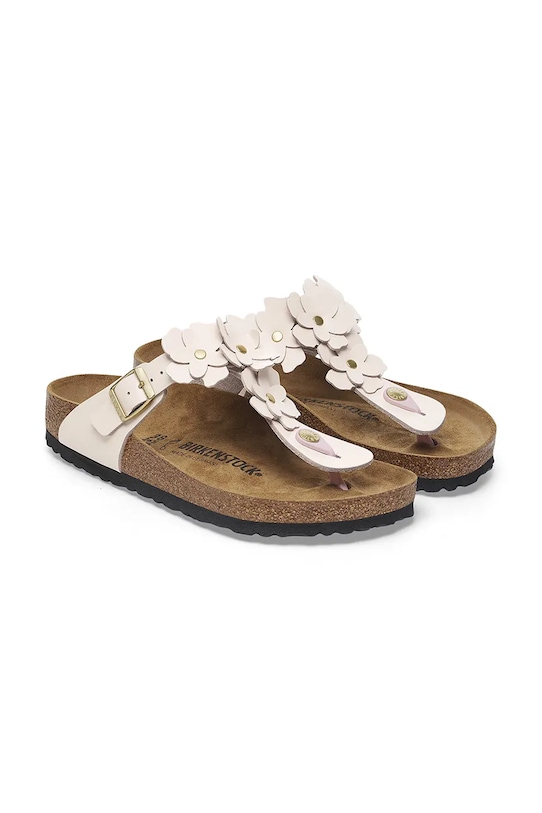 Kožené žabky Birkenstock Gizeh Flowers růžová 1029304