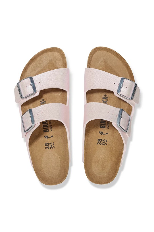 Scarpe Birkenstock ciabatte slide Arizona Saffiano Iridescent 1029511 rosa