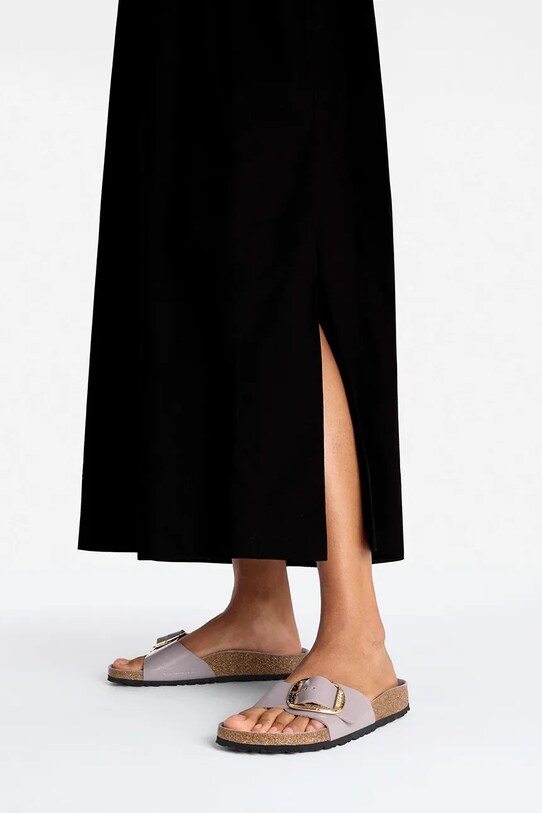 Birkenstock klapki skórzane Madrid Hammered Big Buckle 1029843