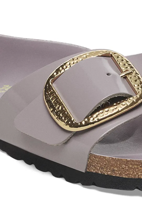 Obuwie Birkenstock klapki skórzane Madrid Hammered Big Buckle 1029843 fioletowy