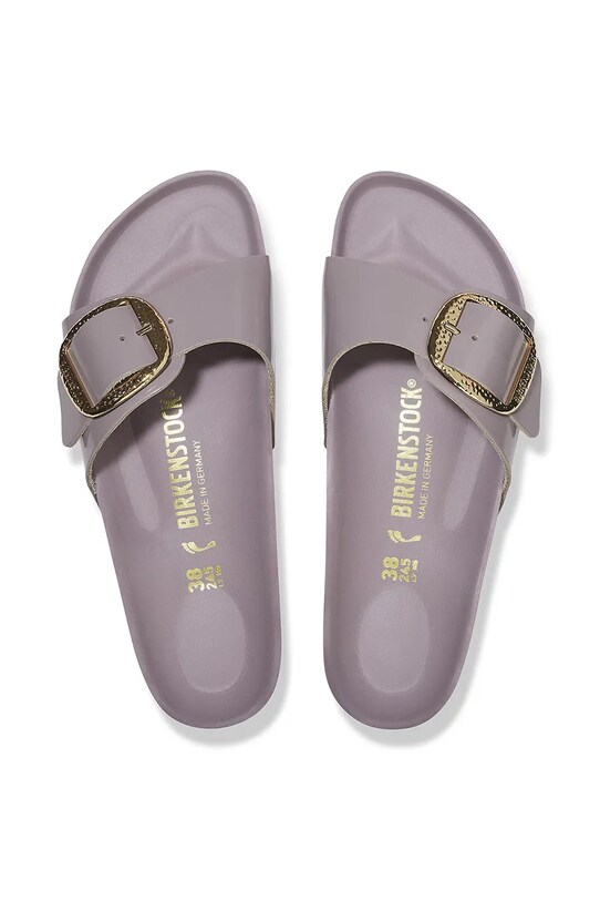 Δερμάτινες παντόφλες Birkenstock Madrid Hammered Big Buckle 1029843 μωβ