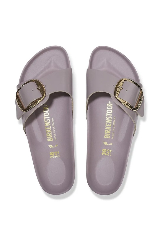 Birkenstock klapki skórzane Madrid Hammered Big Buckle 1029843 fioletowy