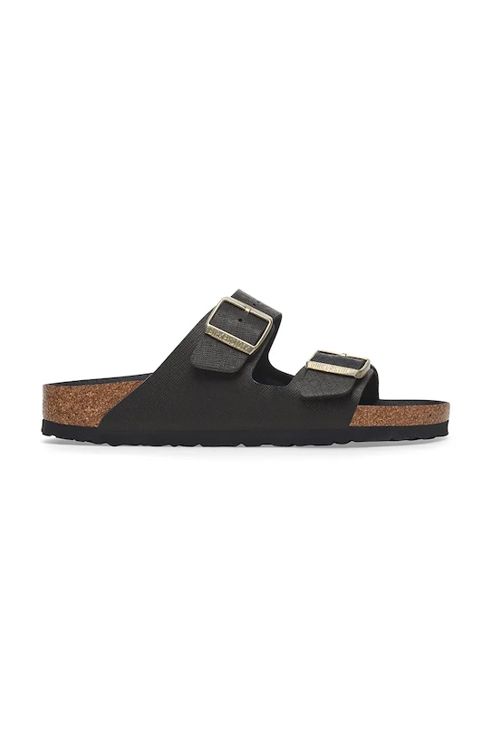 Birkenstock klapki Arizona Saffiano Iridescent syntetyczny czarny 1029493