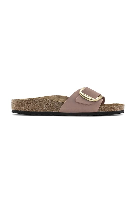 Nubukové pantofle Birkenstock Madrid Big Buckle bez podpatku růžová 1024016