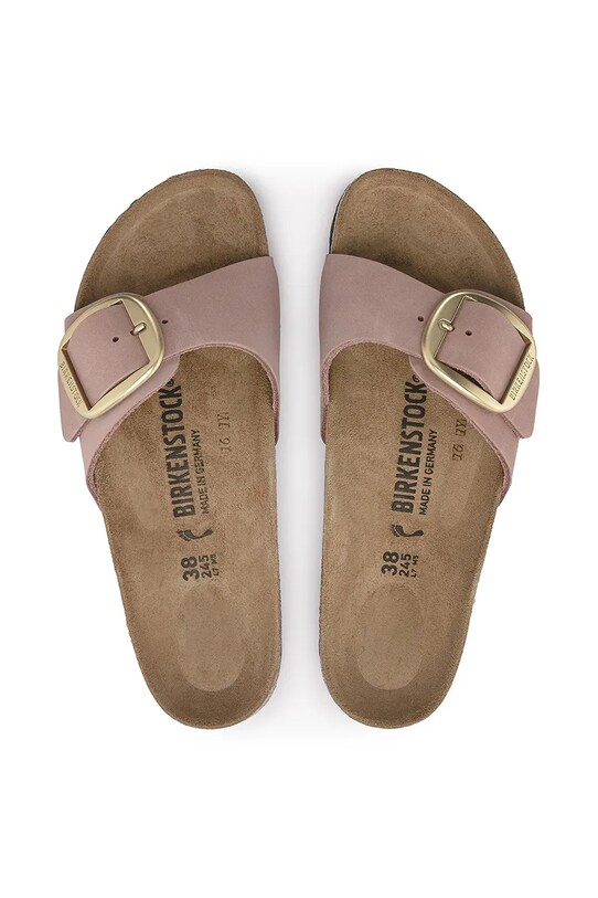 Nubukové pantofle Birkenstock Madrid Big Buckle 1024016 růžová